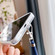 iPhone 14 Plus Space Fine Hole Transparent TPU Protective Case with Lanyard - Navy Blue
