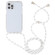 iPhone 14 Plus Transparent Acrylic Airbag Shockproof Phone Protective Case with Lanyard  - White Grey Fine Lines