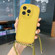 iPhone 14 Plus Candy Colors TPU Phone Case with Lanyard - Yellow