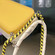 iPhone 14 Plus Candy Colors TPU Phone Case with Lanyard - Yellow