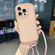 iPhone 14 Plus Candy Colors TPU Phone Case with Lanyard - Pink