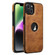 iPhone 14 Plus Leather Texture Stitching Phone Case - Brown