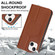 iPhone 14 Plus Rhombic MagSafe RFID Anti-Theft Wallet Leather Phone Case - Brown