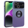 iPhone 14 Plus Gradient Silicone Shockproof Magsafe Phone Case with Lens Film - Grey Purple