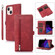 iPhone 14 Plus Zipper Card Slot Buckle Wallet Leather Phone Case  - Red iPhone 14 Plus Zipper Card Slot Buckle Wallet Leather Phone Case  - Red