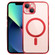 iPhone 14 Plus MagSafe Electroplating Straight TPU Phone Case  - Red