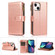 iPhone 14 Plus Multifunctional 9 Card Slots Leather Case  - Rose Gold