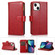 iPhone 14 Plus Multifunctional 9 Card Slots Leather Case  - Red