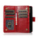 iPhone 14 Plus Multifunctional 9 Card Slots Leather Case  - Red