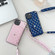 iPhone 14 Plus Star Pattern Phone Case With Card Bag and Lanyard - Blue