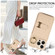 iPhone 14 Plus Horizontal Card Bag Ring Holder Phone Case with Dual Lanyard - Beige iPhone 14 Plus Horizontal Card Bag Ring Holder Phone Case with Dual Lanyard - Beige