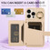 iPhone 14 Plus Horizontal Card Bag Ring Holder Phone Case with Dual Lanyard - Beige iPhone 14 Plus Horizontal Card Bag Ring Holder Phone Case with Dual Lanyard - Beige
