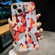 iPhone 14 Plus Precise Hole Camouflage Pattern PC Phone Case - Orange Grey