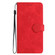 iPhone 14 Plus Flower Embossing Pattern Leather Phone Case - Red