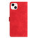 iPhone 14 Plus Flower Embossing Pattern Leather Phone Case - Red