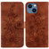 iPhone 14 Plus Lily Embossed Leather Phone Case - Brown