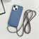 iPhone 14 Plus Thicken Colorful TPU Phone Case with Braided Lanyard - Dark Blue