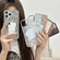 iPhone 14 Plus Embossed Rock Texture Mirror TPU Phone Case - Deep Purple
