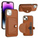iPhone 14 Plus Shockproof Leather Phone Case with Card Holder - Brown
