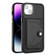 iPhone 14 Plus Shockproof Leather Phone Case with Card Holder - Black