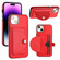 iPhone 14 Plus Shockproof Leather Phone Case with Card Holder - Red