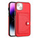 iPhone 14 Plus Shockproof Leather Phone Case with Card Holder - Red