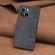 iPhone 14 Plus Plaid Embossed Leather Phone Case - Black