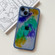 iPhone 14 Plus Oil Painting Electroplating TPU Phone Case - Blue
