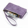 iPhone 14 Plus Geometric Zipper Wallet Side Buckle Leather Phone Case - Purple