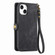 iPhone 14 Plus Geometric Zipper Wallet Side Buckle Leather Phone Case - Black