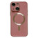 iPhone 14 Plus Magsafe Plating TPU Phone Case with Lens Film - Rose Red