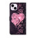 iPhone 14 Plus Crystal 3D Shockproof Protective Leather Phone Case - Lace Love