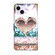 iPhone 14 Plus Crystal 3D Shockproof Protective Leather Phone Case - Pink Diamond Heart