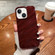 iPhone 14 Plus Solid Color Wave Texture TPU Phone Case - Wine Red