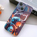 iPhone 14 Plus Painted Pattern Precise Hole PC Phone Case - Orange Paint Astronaut