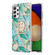 Samsung Galaxy A53 5G Splicing Marble Flower Pattern TPU Ring Holder Case - Blue Flower