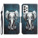 Samsung Galaxy A53 5G Colored Drawing Leather Phone Case - Earphone Elephant