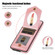 Samsung Galaxy A53 5G Rhombic Texture RFID Phone Case with Lanyard & Mirror - Rose Gold