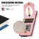 Samsung Galaxy A53 5G Rhombic Texture RFID Phone Case with Lanyard & Mirror - Rose Gold