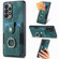 Samsung Galaxy A53 5G Retro Skin-feel Ring Card Wallet Phone Case - Green