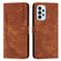 Samsung Galaxy A53 5G Skin Feel Stripe Pattern Leather Phone Case with Lanyard - Brown