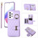 Samsung Galaxy A53 5G Horizontal Card Bag Ring Holder Phone Case with Dual Lanyard - Purple