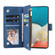 Samsung Galaxy A53 5G Multifunctional Frosted Zipper Wallet Leather Phone Case - Blue