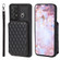 Samsung Galaxy A53 5G Grid Texture Card Bag Phone Case with Lanyard - Black