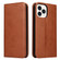 iPhone 13 Pro Max Fierre Shann PU Leather Texture Horizontal Flip Leather Case with Holder & Card Slots & Wallet  - Brown