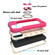 iPhone 13 Pro Max Shockproof Silicone + PC Protective Case with Dual-Ring Holder  - Rose Red