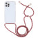 iPhone 13 Pro Max Transparent Acrylic Airbag Shockproof Phone Protective Case with Lanyard  - Red Apricot Grey Rough Grain