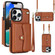 iPhone 13 Pro Max RFID Card Slot Phone Case with Long Lanyard - Brown iPhone 13 Pro Max RFID Card Slot Phone Case with Long Lanyard - Brown