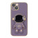 iPhone 13 Pro Max Plating Astronaut Holder Phone Case  - Lavender Purple