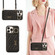 iPhone 13 Pro Max Horizontal Card Bag Ring Holder Phone Case with Dual Lanyard - Black